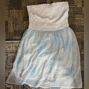 Charming White and Blue Dress